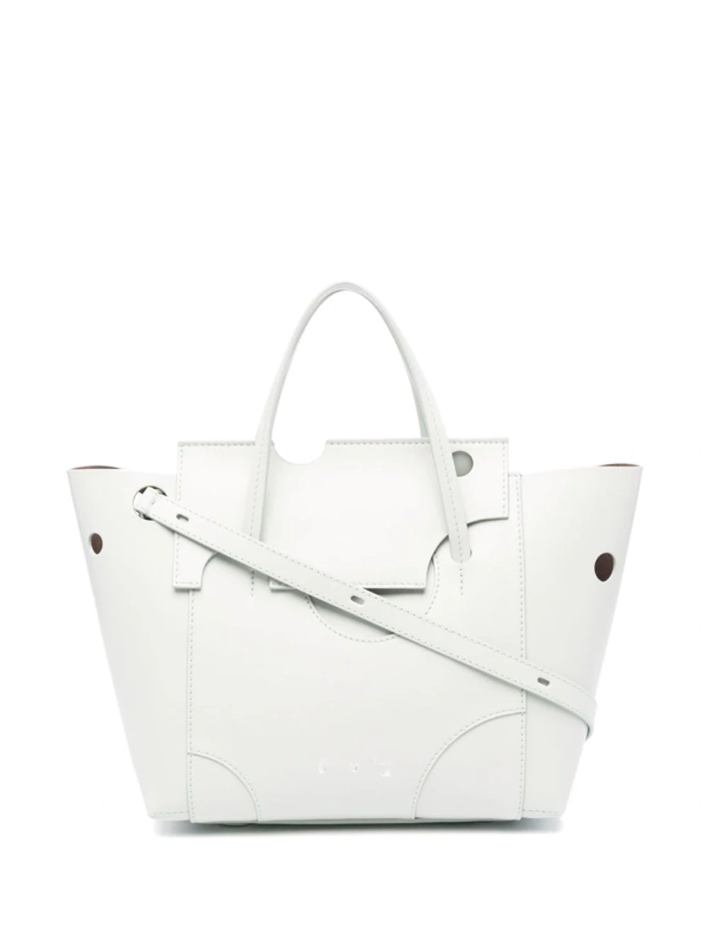 Off-white Burrow 38 Cutout Leather Tote Bag In White | ModeSens