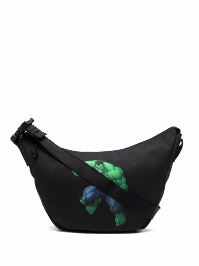 Balenciaga The Hulk-print Explorer 单肩包 In Black