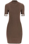 JACQUEMUS LA ROBE TORRE STRETCH KNIT MINI DRESS,213KN67 213 201880 BROWN