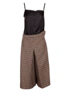 Maison Margiela Checked Panel Midi Dress In 001f