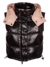 Moncler Black & Pink Down Alpiste Short Vest In 999