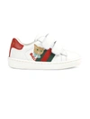 GUCCI WHITE LEATHER TODDLER ACE SNEAKER,665429CPWB0 9082