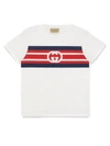 GUCCI WHITE FELTED COTTON JERSEY T-SHIRT,561651XJDKVK 9074