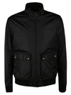 Belstaff Scouter Waxed Cotton-canvas Bomber Jacket In Black
