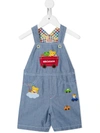MIKI HOUSE EMBROIDERED SLEEVELESS dungarees