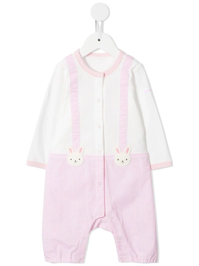 Miki House Babies' Overall-detailed Romper In 白色