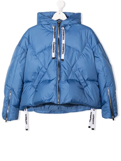 Khrisjoy Puffer Quilted Hooded Jacket In Blue