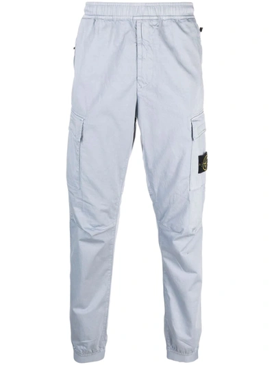 Stone Island Logo-patch Cargo Trousers In 蓝色