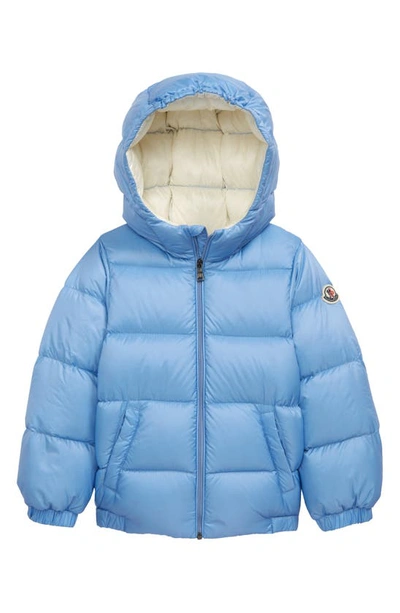 Moncler Babies' Feather-down Hooded Puffer Jacket In Blue