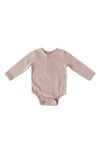 Pehr Kids'  Essential Long Sleeve Organic Cotton Bodysuit In Pale Pink