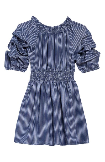 Habitual Girl Kids' Stripe Smocked Waist Dress In Multi