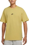 Nike Sportswear Oversize Embroidered Logo T-shirt In Saturn Gold/ Black