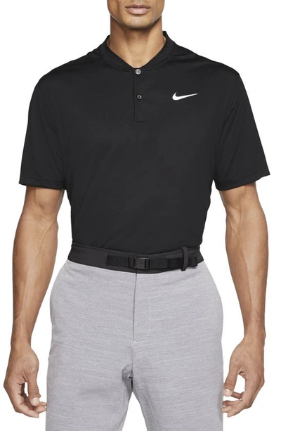 Nike Golf Dri-fit Victory Blade Collar Polo In Black/ White