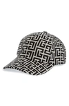 Balmain Monogram-print Baseball Cap In Multicolore