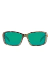 Costa Del Mar 62mm Rectangular Polarized Sunglasses In Camo Green
