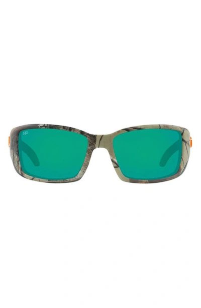 Costa Del Mar 62mm Rectangular Polarized Sunglasses In Camo Green