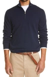 Brunello Cucinelli Sweater With Half Zipper In Navy