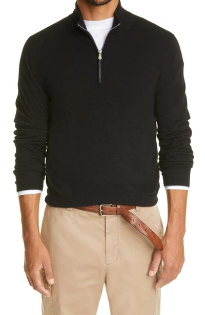 Brunello Cucinelli Cashmere Turtleneck Sweater With Zip In Black
