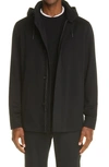 Ermenegildo Zegna Elements Cashmere Hooded Field Jacket In Black
