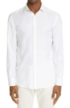 Ermenegildo Zegna Cashco Cotton & Cashmere Button-up Shirt In White