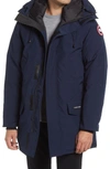 Canada Goose Men's Langford Arctic-tech Parka Jacket With Fur Hood - Fusion Fit In Navy