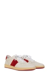 Collegium Pillar Destroyer Off-white Panelled Leather Sneakers In White And Red