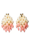 LELE SADOUGHI IMITATION PEARL CLUSTER EARRINGS,LS1180CO