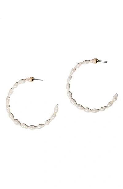 Lele Sadoughi Conch Hoop Earrings In Mother Of Pearl