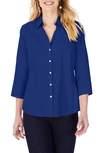 Foxcroft Mary Button-up Blouse In Glacial Blue