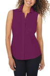 Foxcroft Taylor Non-iron Sleeveless Shirt In Spiced Plum