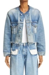 Maison Margiela Collarless Denim Jacket In Levis Wash