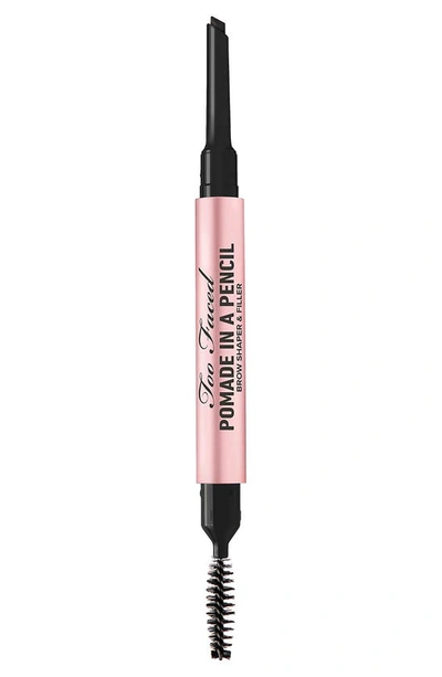 Too Faced Pomade In A Pencil Eyebrow Shaper & Filler Soft Black 0.006 oz/ 0.17 G