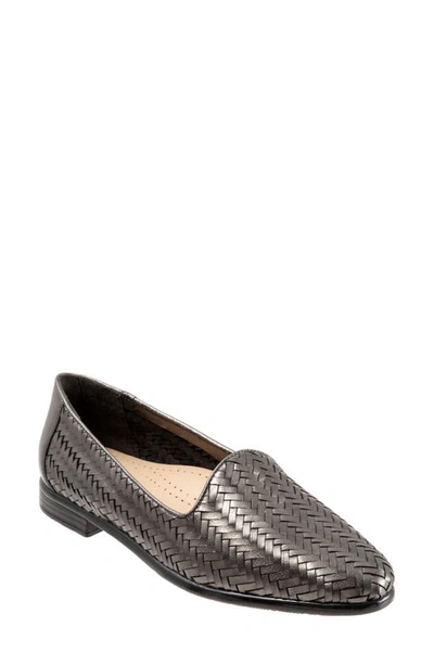 Trotters Liz Iii Womens Leather Slip On Loafers In Pewter