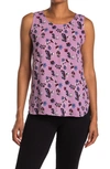 Halogenr Halogen Scoop Neck Woven Shell In Purple Multi Floral