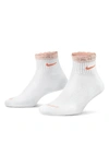 Nike Everyday Women's Training Ankle Socks In White,pale Coral,pale Coral