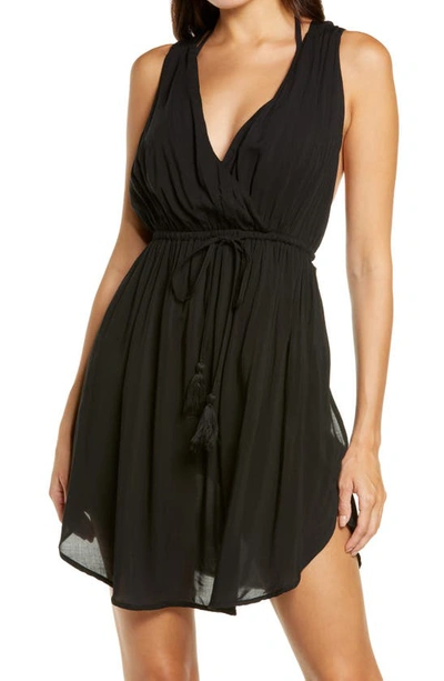 Elan Slit Sides Sleeveless Dress In Black
