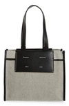 PROENZA SCHOULER WHITE LABEL SMALL MORRIS COATED CANVAS TOTE,WB213002-F00001