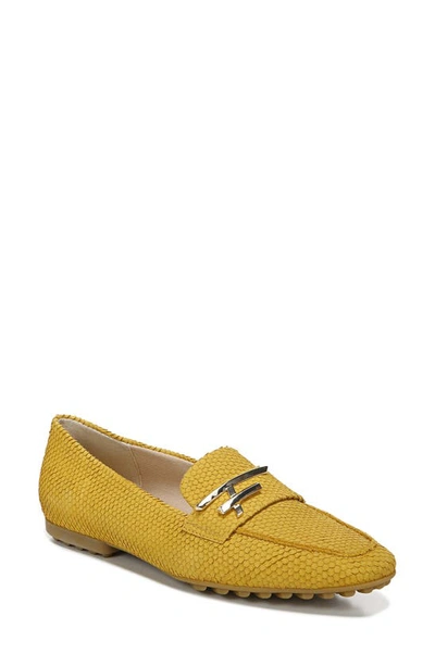 Franco Sarto Petola Loafers Women's Shoes In Golden Yellow Leather