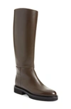 Khaite Derby Leather Riding Boots In Brown