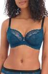 Freya Offbeat Underwire Plunge Bra In Poseidon