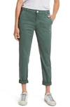 Ag Caden Crop Twill Trousers In Sulfur Green Lake