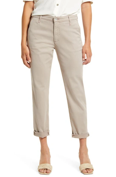 Ag Caden Crop Twill Trousers In Truly Taupe