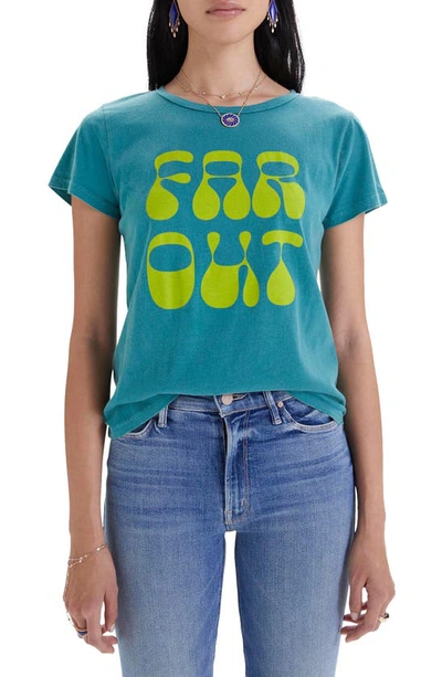 Mother Itty Bitty Goodie Goodie Destroyed Cotton Tee In Green