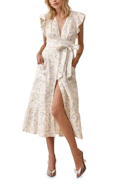 chinese dress ladies Reformation Everett Square Neck Linen Midi Dress White