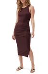 Michael Stars Wren Sleeveless Side Slit Knit Midi Dress In Eggplant