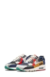 Nike Air Max 90 Legacy Patchwork Canvas, Ripstop And Mesh Sneakers In College Navy/ Bone/ Sail/ Red