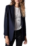 Zadig & Voltaire Viva Crystal Arrow Jacket In Encore