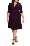 Kiyonna Womens Plus Size Essential Wrap Dress In Purple