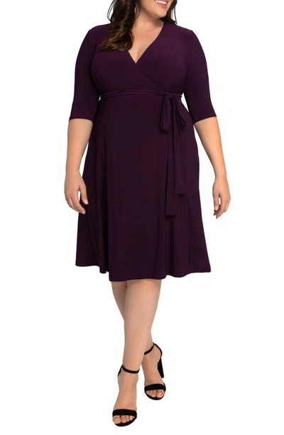 Kiyonna Womens Plus Size Essential Wrap Dress In Purple