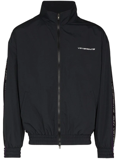 Vetements Black Logo Tape Tracksuit Jacket In Schwarz | ModeSens